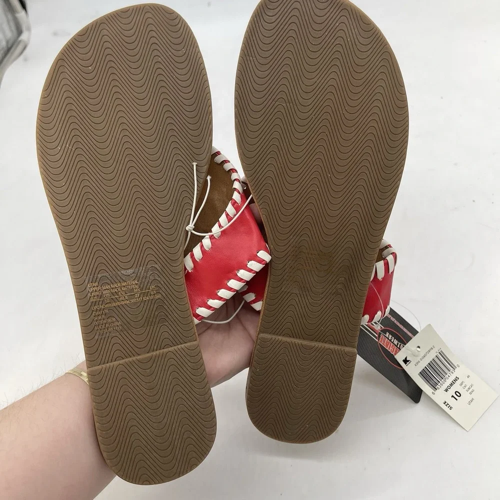 Womens 10 NCAA Utah Utes Flip Flop Sandals Tongs Footwear Beach Shoes New
